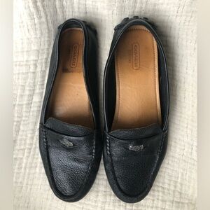 Coach Black Pebbled Loafers